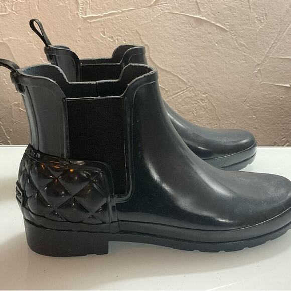 Hunter Chelsea Quilted Rain Boots Women’s Dark Slate Grey 6 Original Refined - Picture 5 of 8